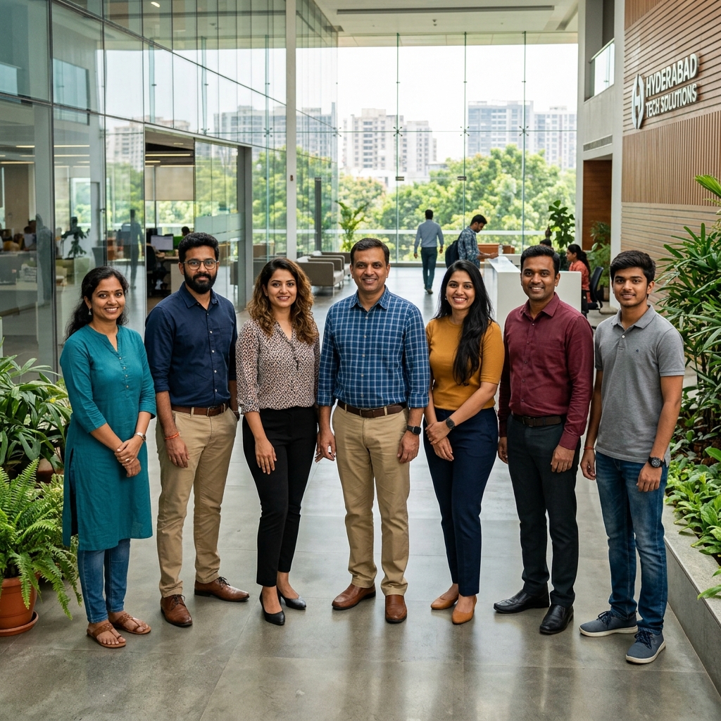 The Shree Sudha Solutions engineering team in Hyderabad